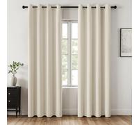 MIULEE Cortinas Opacas 2 Piezas Modernas 140x260 CM, Beige Cortina Salon Dormitorio Sala Anti Luz, Habitacion Cortina Opaca Ventana con Ojales, Fuerte y Suave Cortinas Opacas Termica Aislante Frio