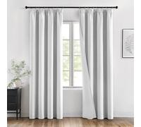 MIULEE Cortinas Opacas con Cinta Fruncida 2 Piezas 140x225 CM, Blanco Gris Cortina Ventana Dormitorio Modernas Cortina Anti Luz, Salon Cortinas Opaca Termica Aislante Habitacion Modernas