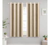 MIULEE Cortinas Opacas Cortinas Aislantes Térmicas con Ojales 100% Opacas Cortinas de Lino Sala de Estar Protección contra el Frío Cortina Blackout Juego de 2, 140 x 160 cm Topo