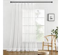 MIULEE Cortinas Salon Blanco Dormitorio Modernas 1 Piezas Visillos Translucidas Dormitorio Cocina Cortina Matrimonio Juvenil Habitacion Visillo Decorativo 300 x 245 CM