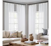 MIULEE Cortinas Salon Blanco Dormitorio Modernas 4 Piezas Visillos Translucidas Dormitorio Cocina Cortina Matrimonio Juvenil Habitacion Visillo Decorativo 140 x 245 CM