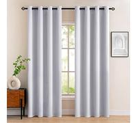 MIULEE Cortinas Salon Opacas 2 Piezas, Gris Blanco Cortinas Dormitorio Modernas Cortinas Anti Luz, Habitacion Cortinas Termicas Aislantes Frio y Calor, Fuerte y Suave Ventana Cortinas, 140x245 CM