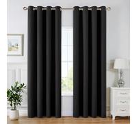 MIULEE Cortinas Salon Opacas 2 Piezas Modernas 140x200 CM, Negro Cortina Dormitorio Sala Anti Luz, Habitacion Cortina Opaca Ventana con Ojales, Fuerte y Suave Cortinas Opacas Termica Aislante Frio
