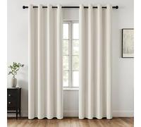 MIULEE Cortinas Salon Opacas 2 Piezas Modernas 140x245 CM, Blanco Marfil Cortina Dormitorio Sala Anti Luz, Habitacion Cortina Opaca Ventana Ojales, Fuerte y Suave Cortinas Opacas Termica Aislante Frio