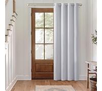 MIULEE Cortinas Salon Opacas Gris Blanco 1 Pieza 140x175cm Cortinas Dormitorio Modernas Cortinas Anti Luz, Habitacion Cortinas Termicas Aislantes Frio y Calor Blackout para Puerta con Ojales