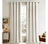 MIULEE Cortinas Terciopelo Arroz Blanco Salon Modernas 2 Piezas, Cortinas de Terciopelo Suave Semiopacas con Ojales, Cortina Termicas Aislantes Frio Anti Luz Invierno Ventana Cortina Dormitorio