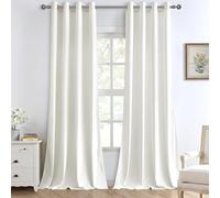 MIULEE Cortinas Terciopelo Blanco Salon Modernas 2 Piezas, Lujuriosas Cortinas de Terciopelo Suave Semiopacas con Ojales, Cortina Termicas Aislantes Frio Anti Luz Invierno Ventana Cortina Dormitorio