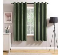 MIULEE Cortinas Terciopelo Verde Salon Modernas 2 Piezas, Lujuriosas Cortinas de Terciopelo Suave Semiopacas, Cortina Termicas Aislantes Frio Anti Luz Invierno Ventana Cortina Dormitorio con Ojales