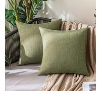 MIULEE Funda Cojines de Exterior Impermeable Fundas de Almohadas de Sofá Almohadas Decorativas para Salón Cama Silla Habitacion Oficina Dormitorio Exterior Lumbar 45x45 cm 2 Piezas Verde Oscuro