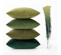 MIULEE Funda de Cojines de Terciopelo 4 Piezas Funda de Almohada Cojin Sofa con Cremallera Invisible Moderna Decorativo para Cama Sala de Estar Dormitorio 40 x 60cm Serie Verde del Bosque