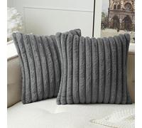 MIULEE Fundas de Cojines Piel Sintética Super Suave Moderno Cojín de Cómoda Suave Lavable Fundas de Almohada Decoracion para el Hogar para la Sala de Estar Dormitorio Sofá 2 Piezas 40x40 cm Gris