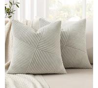 MIULEE Juego de 2 Fundas de Almohada Fundas de Almohada Decorativas de Pana con Cremallera Oculta Aptas para Dormitorio Salón Gris Claro 40X40 CM