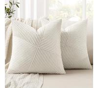 MIULEE Juego de 2 Fundas de Almohada Fundas de Almohada Decorativas de Pana con Cremallera Oculta Aptas para Dormitorio Salón Beige 40X40CM