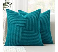 MIULEE Juego de 2 Fundas de Almohada Fundas de Almohada Decorativas de Pana con Cremallera Oculta Aptas para Dormitorio Salón Azul Lago 50X50CM