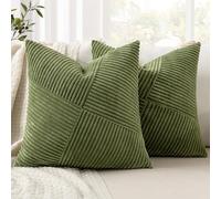 MIULEE Juego de 2 Fundas de Almohada Fundas de Almohada Decorativas de Pana con Cremallera Oculta Aptas para Dormitorio Salón Matcha Verde 45x45 CM