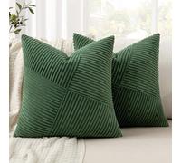 MIULEE Juego de 2 Fundas de Almohada Fundas de Almohada Decorativas de Pana con Cremallera Oculta Aptas para Dormitorio Salón Verde Dai 40X40 CM