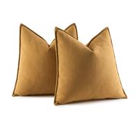 MIULEE Juego de 2 Fundas de Almohada Fundas de Almohada Rayas Chenier con Cremallera Oculta Aptas para Dormitorio Salón Cúrcuma 60 * 60 CM