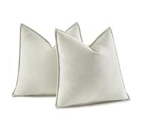 MIULEE Juego de 2 Fundas de Almohada Fundas de Almohada Rayas Chenier con Cremallera Oculta Aptas para Dormitorio Salón Blanco Hueso 40X40 CM