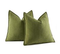 MIULEE Juego de 2 Fundas de Almohada Fundas de Almohada Rayas Chenier con Cremallera Oculta Aptas para Dormitorio Salón Matcha Verde 40X40 CM