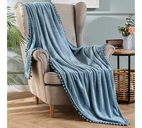 MIULEE Manta Blanket Terciopelo Grande para Sófas Mantilla de Franela para Siesta Suave Manta para Cama Ligera y Cálida Felpa para Mascota Cama Habitacion Dormitorio 1 Pieza 125x150cm Neblina Azul