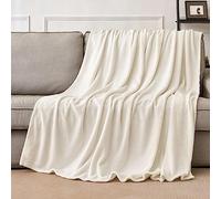 MIULEE Mantas para Sofá de Franela para Sófas Mantilla de Franela para Siesta Súper Suave Manta para Cama Ligera y Cálida Felpa para Mascota Cama Habitacion Dormitorio 130x150cm Blanco Crema