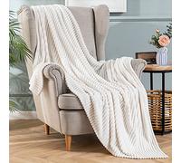 MIULEE Mantas para Sofa Manta Termica Terciopelo Mantilla Felpa para Cama Mantas Polar Súper Suave y Cálida para Bebe Perro Mascota Habitacion Dormitorio 1 Pieza 125x150 cm Blanco