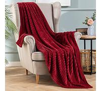 MIULEE Mantas para Sofa Manta Termica Terciopelo Mantilla Felpa para Cama Mantas Polar Súper Suave y Cálida para Bebe Perro Mascota Habitacion Dormitorio 1 Pieza 150x200 cm Vino Rojo