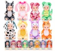 Miunana Mini Renacer Muñecas Juego DE para Dormidas para Niños Niñas Puede Lavar Realistas para Niños Juguetes para Niños para niños niñas (8 Muñecas)