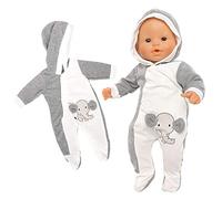 Miunana Vestido Estampado Elefante para New Born Muñecas De 35 CM - 46 CM (14 Pulgadas - 18 Pulgadas) Baby Doll Y Otras Muñecas Bebé New Born Baby Annabell, Nenuco y Más (No Incluye Muñeca)