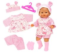 Miunana Vestido + Percha + Calcetines para New Born 14 - 18 Pulgadas (35 cm - 46 cm) Muñecas Bebé Baby Dolls (No Incluye muñeca)