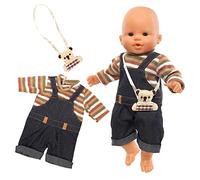 Miunana Vestido Ropa con Bolso para New Born 14 - 18 Pulgadas (35 cm - 46 cm) Muñecas Reborn Bebé (No Incluye muñeca)