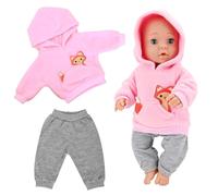 Miunana Vestido Ropa con Capucha + Pantalón para New Born 14 - 18 Pulgadas (35 cm - 46 cm) Muñecas Bebé Baby Dolls (No Incluye muñeca)