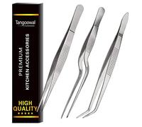 Miuphro Sponsored Ad - Rivoean Cooking Tweezers Precision Tongs,3 Pieces Stainless Steel Tweezers Precision Tongs for Cooking Culi.