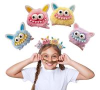 MIUPOO Pinzas para el pelo con pompones esponjosos, accesorios para el día del cabello loco para niñas, pasadores peculiares de monstruo, horquillas de pelo de pato de felpa, accesorios para el