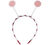 Miutii Diadema Alien con 2 bolas redondas con purpurina, diadema para el pelo, bola de discoteca, bolas, accesorio para carnaval, fiesta temática, color blanco, rojo, talla única