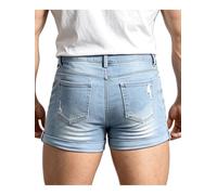 Miutii Hombre Minishorts De Estilo Western Vaqueros Cortos Ajustados Hotpants Jeans Hombres Jeans Cómodos Y Suaves Mujer Fiesta Azul Claro S
