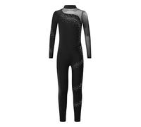 Miutii Maillot de gimnasia para niña, de manga larga, con purpurina, traje de ballet para niños, camiseta de patinaje artístico, body deportivo, mono, Negro , 134-140