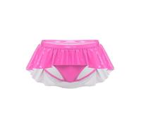 Miutii Mujer G String Calzoncillos Micro Diminutos Tanga Calzoncillo Hipster Lencería Cuero Negro Atractiva Lencería con Curvas Fiesta Rave Rosa XXL