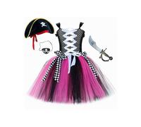 Miutii Traje Pirata Niña Vestido Seda Con Pirata Sombrero Incluido Disfraz Niños Disfraz Halloween Carnaval Tipo B 10-12 años