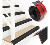 MIUUIPI Protector antideslizante para bordes de escaleras, autoadhesivo, antideslizante para exteriores e interiores (negro, 2 m)