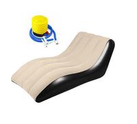 MIUUIPI Sofá hinchable, sillón hinchable, sofá de camping, sofá portátil, con superficie flocada para exteriores, camping, playa, salón (caqui)