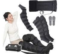 Miuxe Botas de presoterapia piernas y Abdomen, Maquina presoterapia para casa Abdomen y piernas | Aparato de presoterapia Profesional Cuerpo Completo 6 camaras | 8 Intensidades Masajeador De Piernas