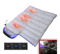 Miuxe Saco De Dormir Calentado con Bolsa De Compresión, Saco De Dormir con Calefacción Eléctrica De Momia De Algodón para Adultos, Manta Calefactora De Camping Estilo sobre Ligero para Acampar