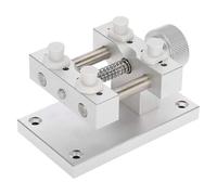 MIUYTRN Base de tornillo de banco de acero inoxidable for caja grande, soporte for reloj, reparación de relojes, soporte de mesa abierta agrandado de metal, herramienta de reparación cuicui(Silver)
