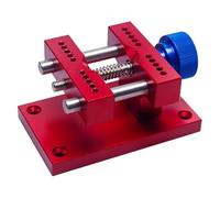 MIUYTRN Base de tornillo de banco de acero inoxidable for caja grande, soporte for reloj, reparación de relojes, soporte de mesa abierta agrandado de metal, herramienta de reparación cuicui(Red)