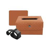 MIUYTRN Caja de pañuelos de cuero multifuncional con organizador de asiento de coche, caja de pañuelos plegable con patrón de rejilla for uso doméstico y de coche cuicui(3)