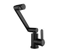 MIUYTRN Grifo plegable for baño, grifo plegable de un solo mango con rotación de 360 grados, mezclador de agua fría y caliente for acampar, acero inoxidable cuicui(schwarz,G9/16)