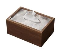 MIUYTRN Servilletero for el hogar, caja de pañuelos de madera de estilo chino, organizador de servilletas de escritorio de lujo ligero con tapa acrílica for habitación cuicui