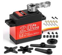 Miuzei 20kg RC Servo Motor 180° Metal Gear Digital Servos with Extension Cable for Arduino Mini,RC Helicoptero Robot Arm Car 1/10 1/8 1/12 8,4V DC High Speed Torque