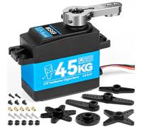 Miuzei 45KG RC Servo Motor Digital High Torque Metal Gear Waterproof for R/C Model DIY 1/10 1/8 Car Robot Control Angle 270° 4.8V-8.4V with 0.5m Cable 25T Horn,1pcs